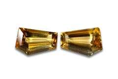 Fantasy-cut Natural Citrine Pair