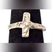 Jesus on The Cross Ring in Sterling Silver .