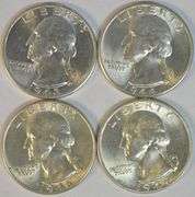 Superb Gem BU 1943, 1944, 1946, & better 1949 'P' Mint Washington Quarters