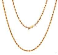Sturdy 14K YG 20" Diamond Cut Rope Necklace