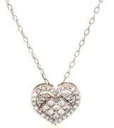 10kt White gold diamond cluster heart shaped pendant on chain