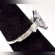 CZ Gemstone Ring in Sterling Silver.