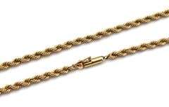 14kt Yellow gold long rope chain necklace