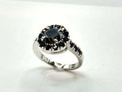 Impressive 14 Kt White Gold Plate 2.75 Ct Black Moissanite Ring