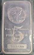 Walking Liberty Design 5 Troy Oz .999 Silver Bar