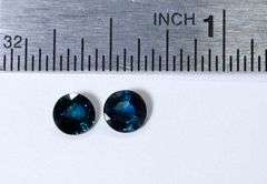 Natural Teal Sapphire Pair