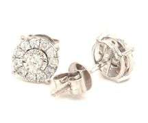 10kt White gold 1/3ctw halo diamond earrings