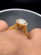 18K Yellow Gold Oval Cut Diamond Ring of 1.67ct