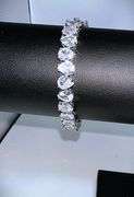 18 Kt White Gold Plated Huge 32.5 Ctw Lab Simulated Diamond Tennis Bracelet