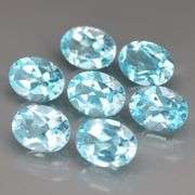7 vivid Swiss blue topaz! Almost one and a half carats each! 10.40cts worth!