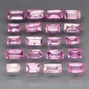 Baguette cut! 2.65ct set of Sapphires with candy pink hues!