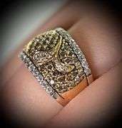 Fascinating Wide 14K White Gold Diamond Band