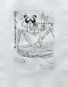 Highly Collectible and Rare Salvador Dali Wood Engraving Circa 1959