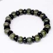Large beads! 175.47ct black and green Burmese Jade! Untreated!