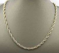 Italian 925 sterling silver rope chain necklace