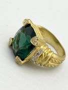 18KT Yellow Gold Judith Ripka Green Toumaline Ring
