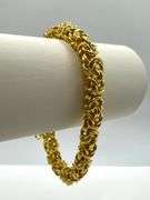 Sharp 43.9 gram Yellow Gold Plated Byzantine Bracelet