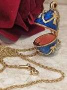 Imperial Blue Egg Pendant, Bracelet & Necklace Set – 24K Gold Handmade Bridal Jewelry