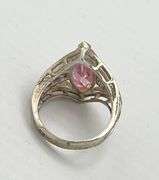 925 Sterling Silver Marquise Pink Ameythyst Ring