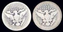 Two Different Barber Silver Quarters: 1909 & 1909-D