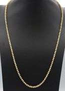 14kt Yellow gold 4.25ctw round brilliant cut diamond tennis necklace