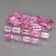 Baguette cut! 2.64ct set of Sapphires with candy pink hues!