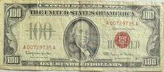 $100 1966 Red Seal Fowler US Note