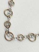 M Italy 925 sterling Silver Two Tone Circle Link Necklace