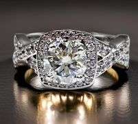 Sparkling 14 Kt White Gold Plate 4.5 Ct Lab Simulated Diamond Ring