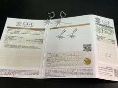 CERTIFIED BRAND NEW 14K WHITE GOLD DIAMOND DANGLE EARRINGS