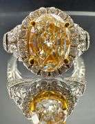 14K Two-tone Gold Oval Diamond Ring of 2.51 ct