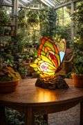 Tiffany-Style Stained Glass Butterfly Lamp