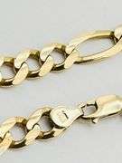 14KT Yellow Gold Flat Solid Figaro Chain Bracelet