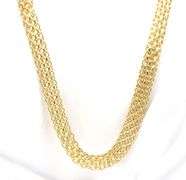 Italian 14kt Yellow gold Hollow Bismark chain necklace