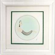 Erte "Onyx Sleeve" Estate Serigraph with Foil Stamping Framed