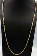 14kt Yellow gold long rope chain necklace