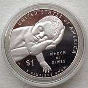 2015-W March of Dimes Proof Silver Dollar – Original Box & COA
