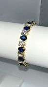 18 Kt. Yellow Gold Plated 32.5 Ctw. Simulated Sapphire Tennis Bracelet