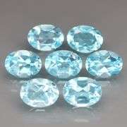 7 vivid Swiss blue topaz! Almost one and a half carats each! 10.40cts worth!