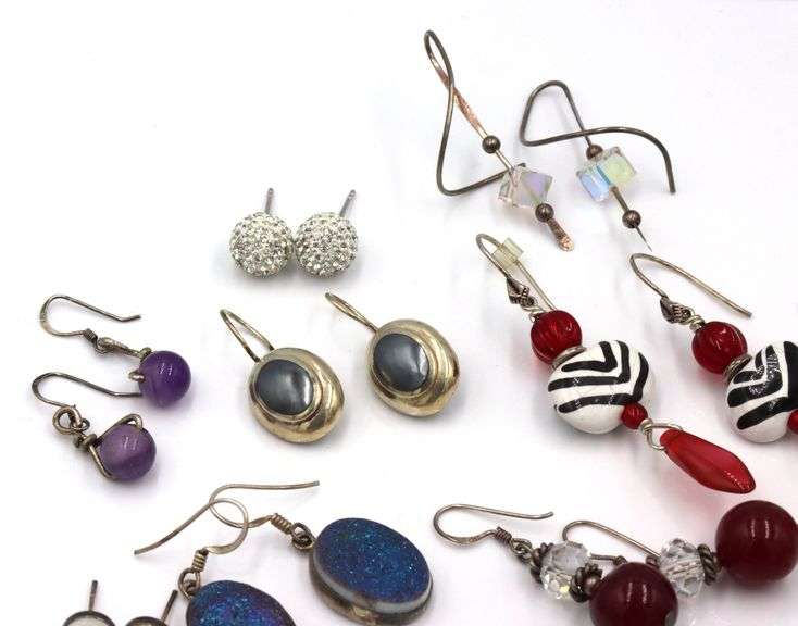 Vintage 925 sterling silver group lot of earrings