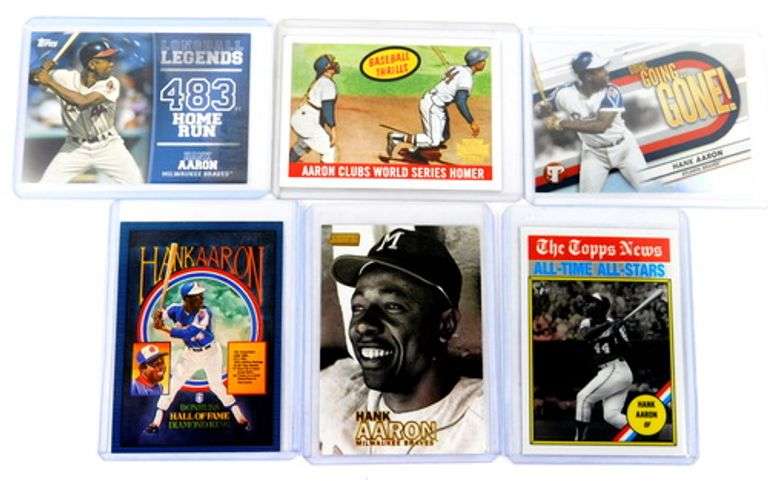 6 Hank Aaron Reprint Baseball Cards