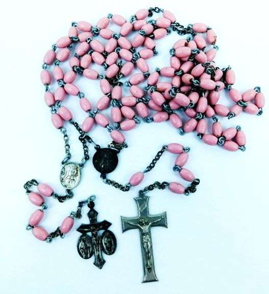 2 Vintage Italian Pink Rosaries