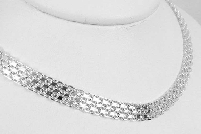 Italian Sterling Mesh Link Choker Necklace
