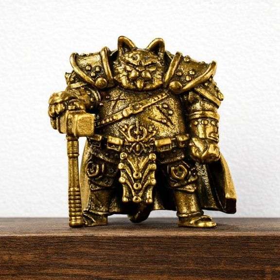 Solid Brass Warrior Cat Collectible