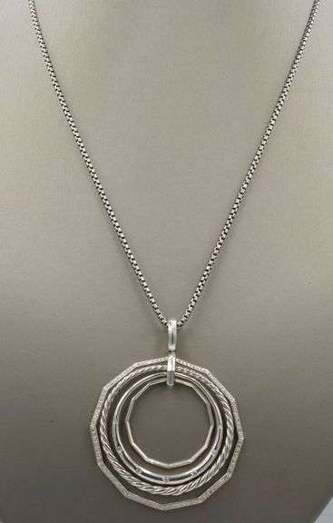 David Yurman Stax diamond pendant on chain