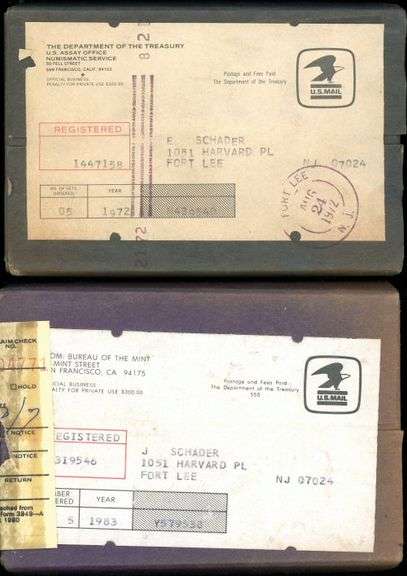 10 Proof Sets in Sealed Shipping Boxes: 1972 & 1983