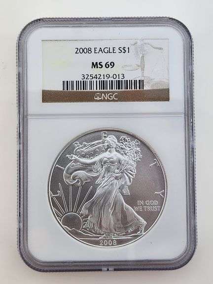 2008 American Silver Eagle, NGC MS69