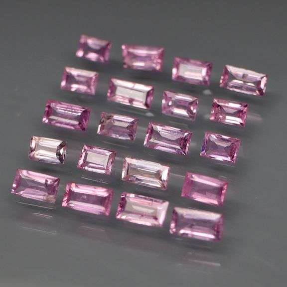 Baguette cut! 2.73ct set of Sapphires with candy pink hues!