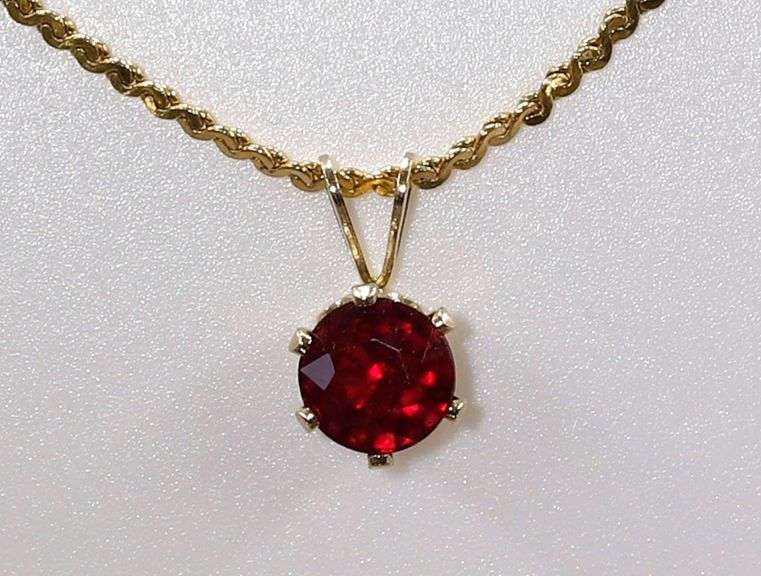 Natural Ruby on 14k Chain