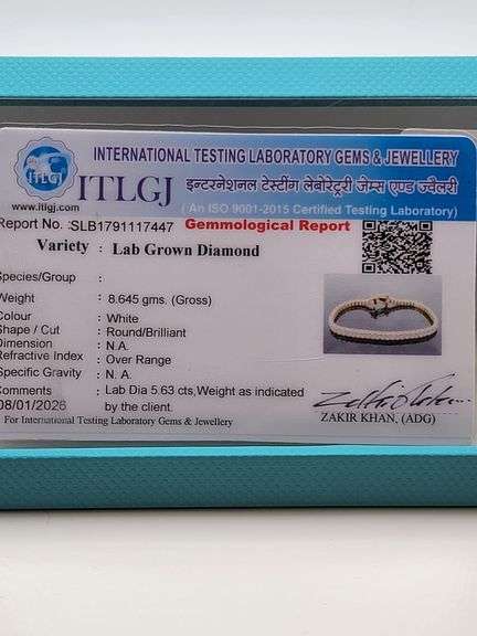 14k Gold Certified Lab Diamond Bracelet